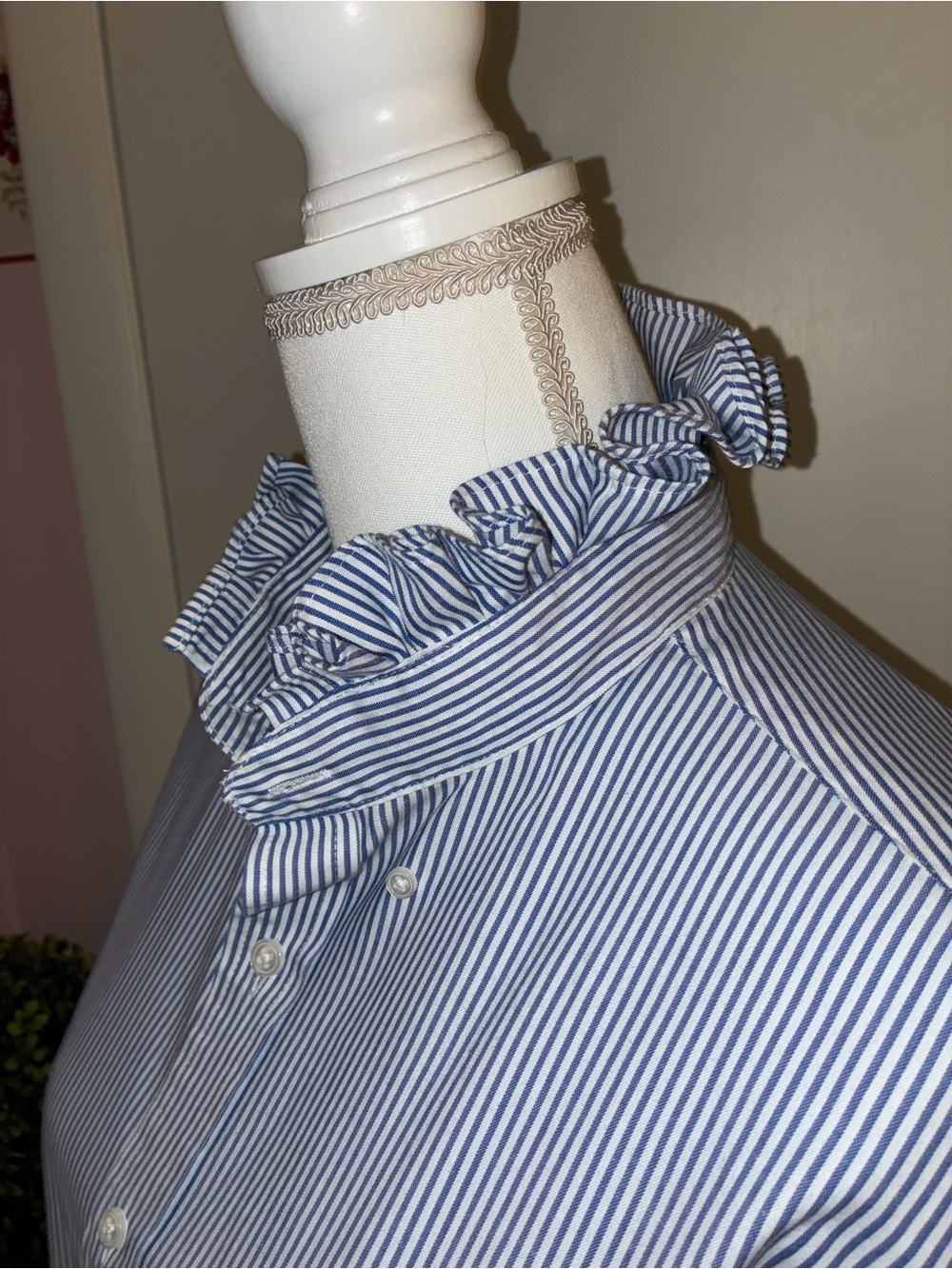 Up-Cycled Ruffled Collar “Girly” Shirt - Picture 5 of 6